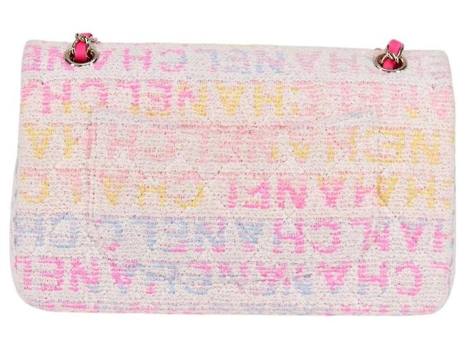 CHANEL Matelassé 25 Bolsa de Ombro com Corrente Tweed Rosa Dourado CC Auth MX484SM - vista 3
