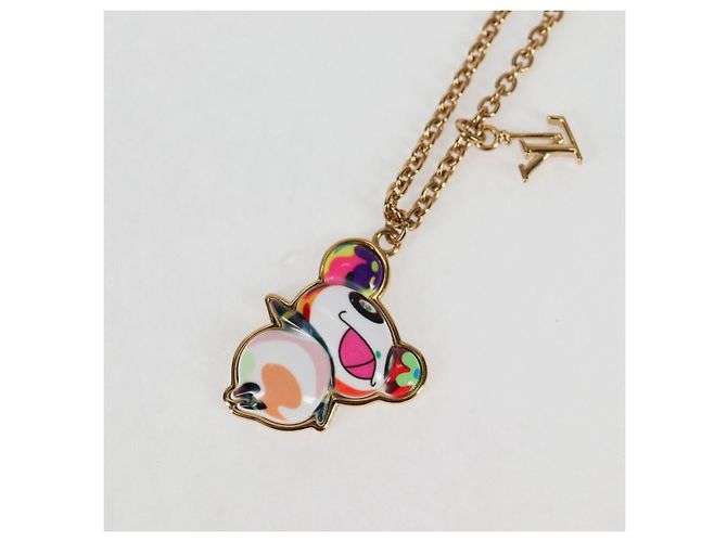 COLLANA SUPER PIATTA IN METALLO ORO LOUIS VUITTON LVxTM 2 M02499 LV Auth 127723SM - vista 10