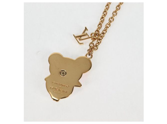COLLANA SUPER PIATTA IN METALLO ORO LOUIS VUITTON LVxTM 2 M02499 LV Auth 127723SM - vista 11