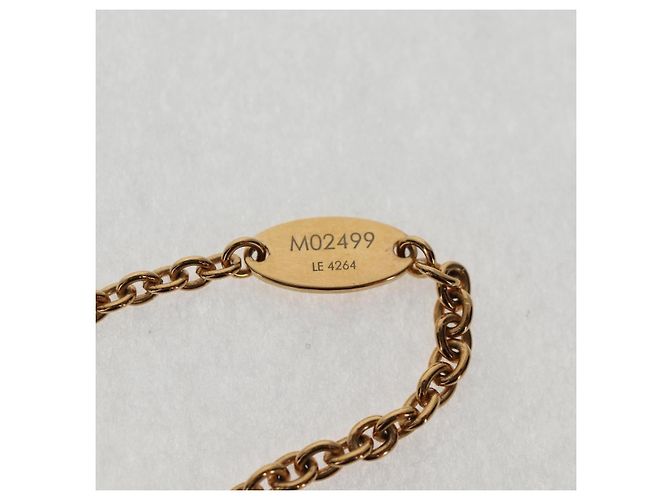 COLLANA SUPER PIATTA IN METALLO ORO LOUIS VUITTON LVxTM 2 M02499 LV Auth 127723SM - vista 16