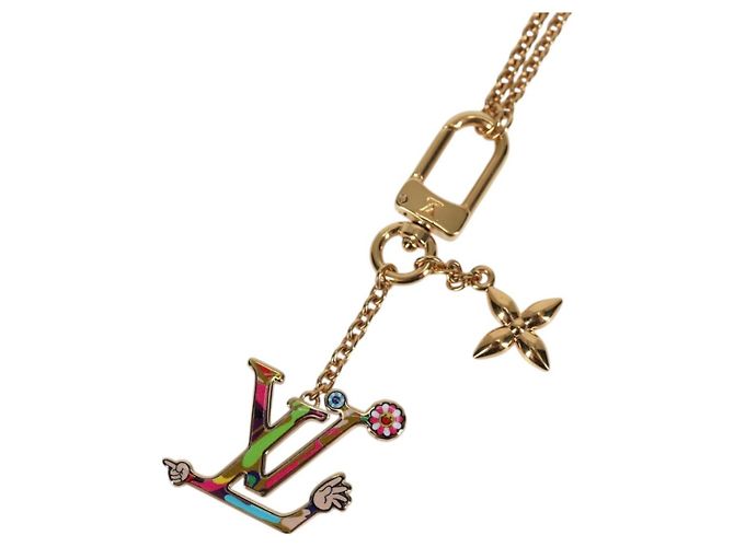 COLLANA SUPER PIATTA IN METALLO ORO LOUIS VUITTON LVxTM 2 M02499 LV Auth 127723SM - vista 3