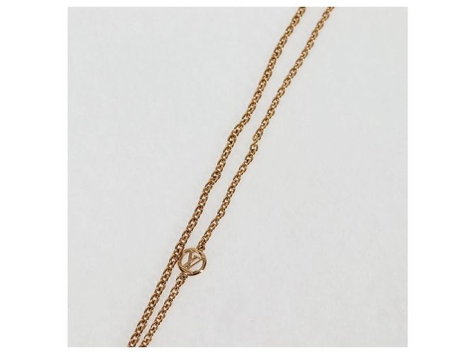 COLLANA SUPER PIATTA IN METALLO ORO LOUIS VUITTON LVxTM 2 M02499 LV Auth 127723SM - vista 6