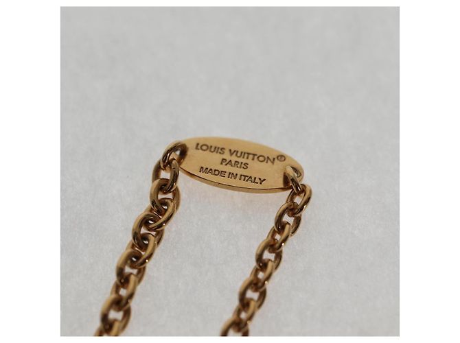 COLLANA SUPER PIATTA IN METALLO ORO LOUIS VUITTON LVxTM 2 M02499 LV Auth 127723SM - vista 8