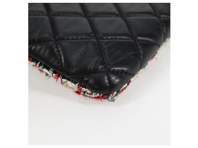 CHANEL Clutch in tweed Nero Argento CC Auth 127554SAM - vista 16
