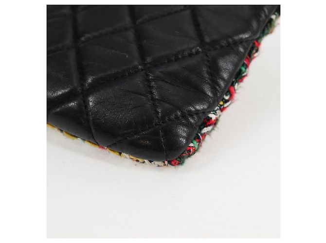 CHANEL Clutch in tweed Nero Argento CC Auth 127554SAM - vista 17