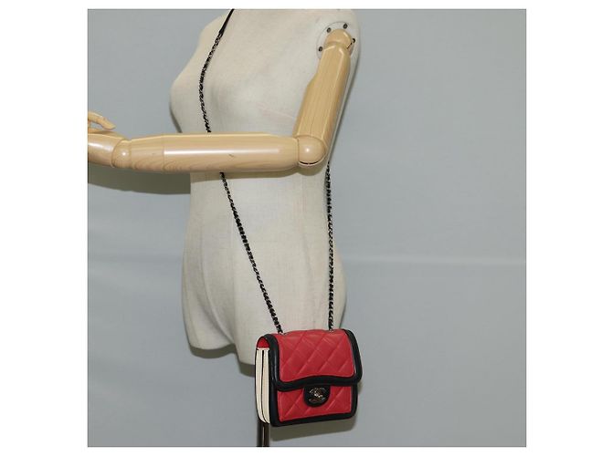 CHANEL Borsa a Spalla Matelassé in Pelle di Agnello Rossa Argento CC Auth 127167SAM Rosso - vista 23