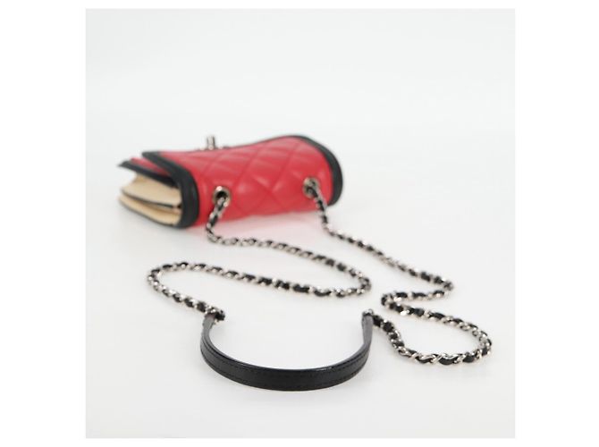 CHANEL Borsa a Spalla Matelassé in Pelle di Agnello Rossa Argento CC Auth 127167SAM Rosso - vista 7