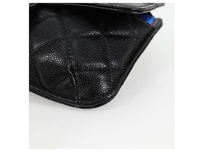 CHANEL Borsa a Spalla Matelassé in Pelle Caviar Nera CC Auth 127322SAM Nero - vista 15