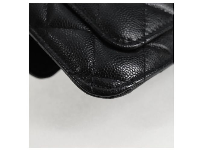 CHANEL Borsa a Spalla Matelassé in Pelle Caviar Nera CC Auth 127322SAM Nero - vista 16