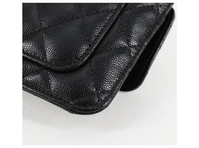 CHANEL Borsa a Spalla Matelassé in Pelle Caviar Nera CC Auth 127322SAM Nero - vista 17