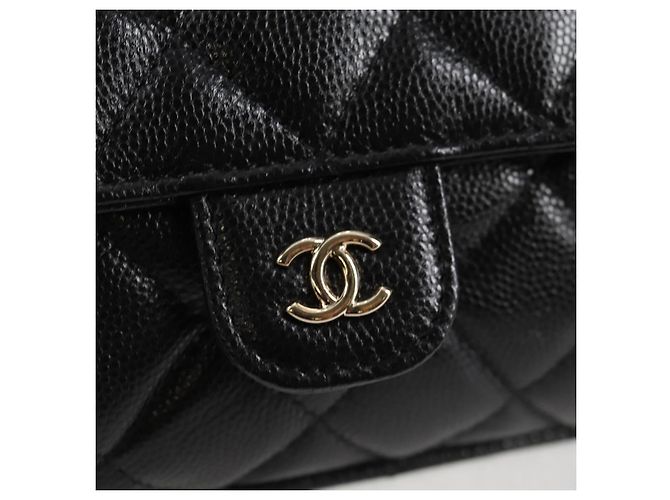 CHANEL Borsa a Spalla Matelassé in Pelle Caviar Nera CC Auth 127322SAM Nero - vista 18