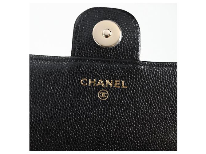 CHANEL Borsa a Spalla Matelassé in Pelle Caviar Nera CC Auth 127322SAM Nero - vista 19