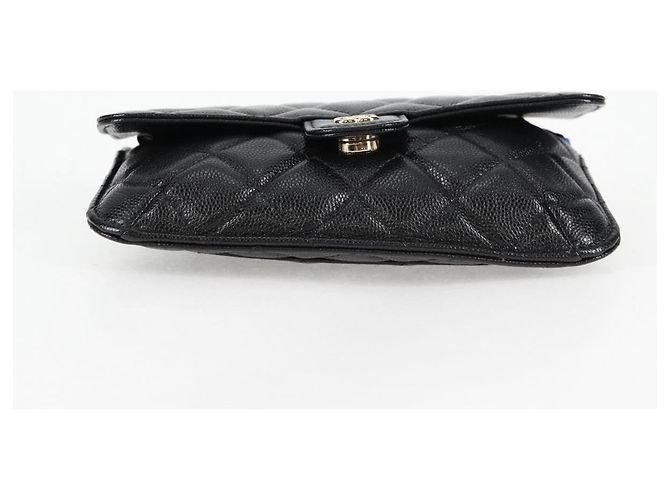 CHANEL Borsa a Spalla Matelassé in Pelle Caviar Nera CC Auth 127322SAM Nero - vista 5