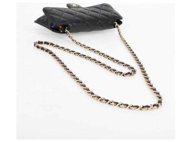 CHANEL Borsa a Spalla Matelassé in Pelle Caviar Nera CC Auth 127322SAM Nero - vista 7