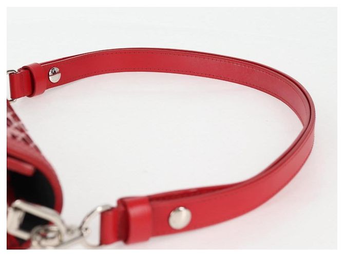 LOUIS VUITTON Mini Borsa a Spalla Dauphine in Pizzo Monogramma Rossa M20359 Auth 127494SM Rosso - vista 14