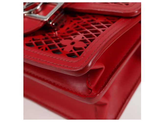 LOUIS VUITTON Mini Borsa a Spalla Dauphine in Pizzo Monogramma Rossa M20359 Auth 127494SM Rosso - vista 15