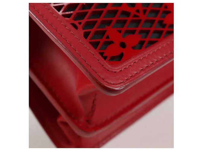 LOUIS VUITTON Mini Borsa a Spalla Dauphine in Pizzo Monogramma Rossa M20359 Auth 127494SM Rosso - vista 16