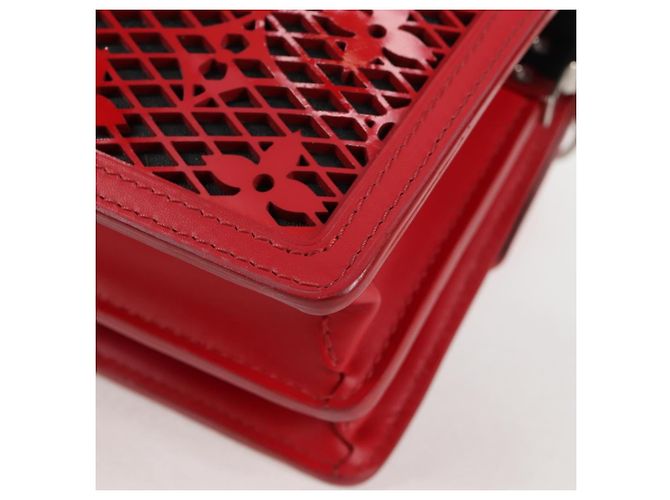 LOUIS VUITTON Mini Borsa a Spalla Dauphine in Pizzo Monogramma Rossa M20359 Auth 127494SM Rosso - vista 17