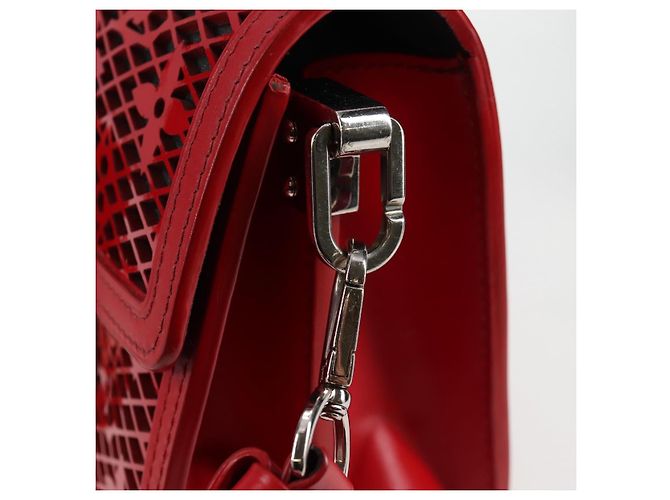 LOUIS VUITTON Mini Borsa a Spalla Dauphine in Pizzo Monogramma Rossa M20359 Auth 127494SM Rosso - vista 18