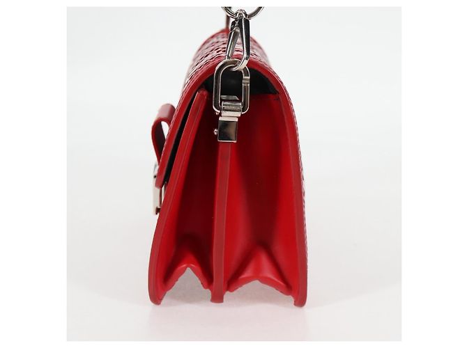 LOUIS VUITTON Mini Borsa a Spalla Dauphine in Pizzo Monogramma Rossa M20359 Auth 127494SM Rosso - vista 3