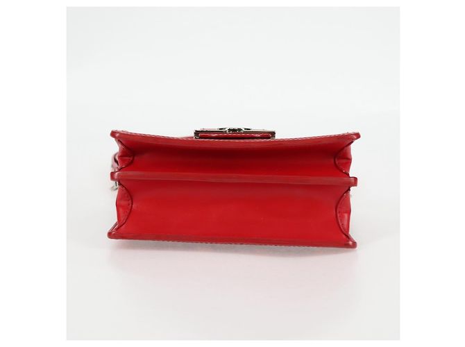 LOUIS VUITTON Mini Borsa a Spalla Dauphine in Pizzo Monogramma Rossa M20359 Auth 127494SM Rosso - vista 5