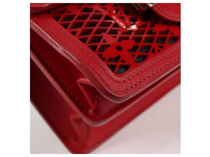 LOUIS VUITTON Mini Borsa a Spalla Dauphine in Pizzo Monogramma Rossa M20359 Auth 127494SM Rosso - vista 8