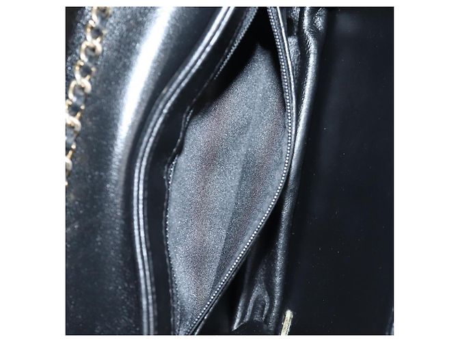 CHANEL Matelassierte Schultertasche aus Lammleder Schwarz Gold CC Auth 127542SAM Golden - Ansicht 22