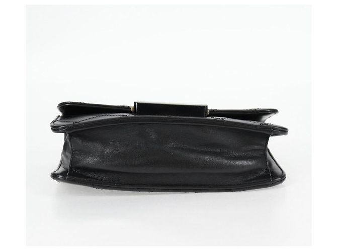 CHANEL Matelassierte Schultertasche aus Lammleder Schwarz Gold CC Auth 127542SAM Golden - Ansicht 5