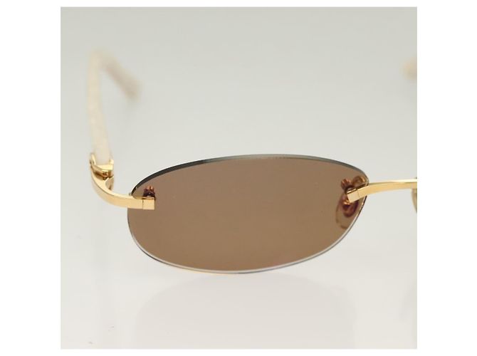 Gafas de sol CARTIER de plástico marrón Auth bs24633SAV Castaño - vista 4