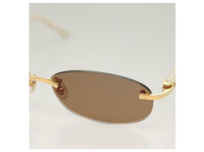 Gafas de sol CARTIER de plástico marrón Auth bs24633SAV Castaño - vista 5