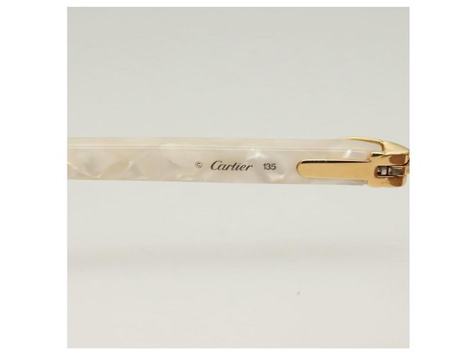 Gafas de sol CARTIER de plástico marrón Auth bs24633SAV Castaño - vista 9