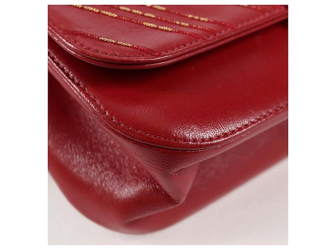 CHANEL Borsa a Spalla in Pelle di Agnello con Catena V Stitch Rossa Oro CC Auth 126605SM - vista 15
