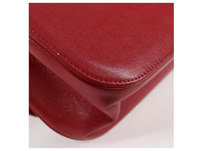 CHANEL Borsa a Spalla in Pelle di Agnello con Catena V Stitch Rossa Oro CC Auth 126605SM - vista 17