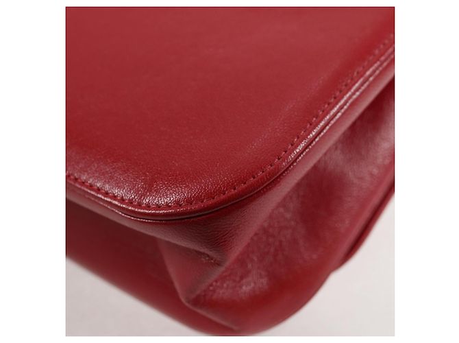 CHANEL Borsa a Spalla in Pelle di Agnello con Catena V Stitch Rossa Oro CC Auth 126605SM - vista 18