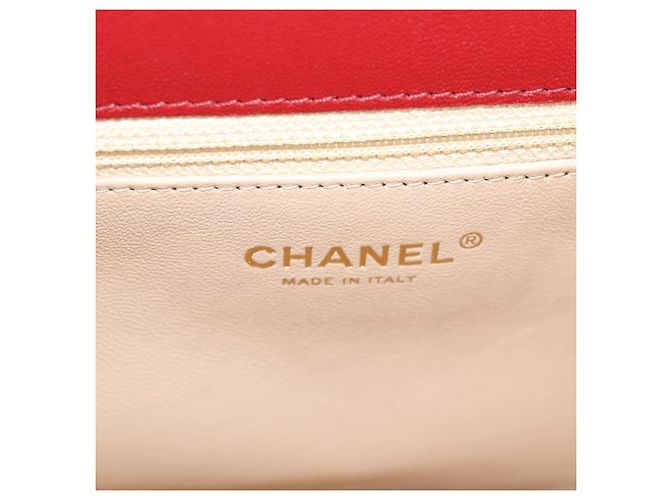 CHANEL Borsa a Spalla in Pelle di Agnello con Catena V Stitch Rossa Oro CC Auth 126605SM - vista 21