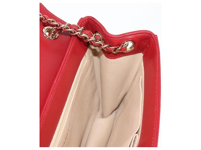 CHANEL Borsa a Spalla in Pelle di Agnello con Catena V Stitch Rossa Oro CC Auth 126605SM - vista 22