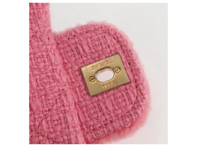 CHANEL Borsa a Spalla Matelassé Catena Lana Rosa Oro CC Auth 128240SM D'oro - vista 21