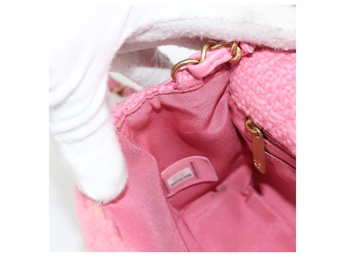 CHANEL Borsa a Spalla Matelassé Catena Lana Rosa Oro CC Auth 128240SM D'oro - vista 24