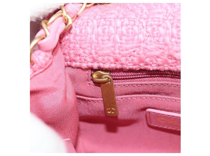 CHANEL Borsa a Spalla Matelassé Catena Lana Rosa Oro CC Auth 128240SM D'oro - vista 25