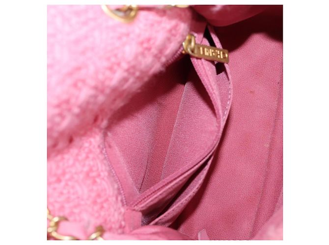 CHANEL Borsa a Spalla Matelassé Catena Lana Rosa Oro CC Auth 128240SM D'oro - vista 26