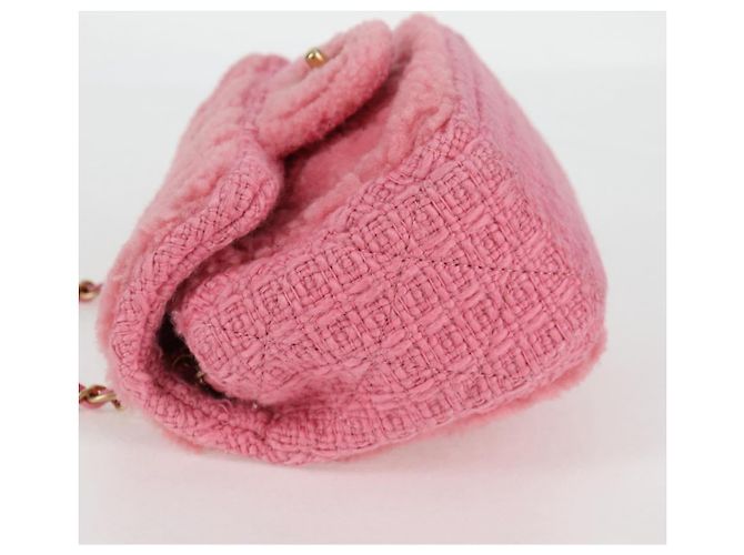 CHANEL Borsa a Spalla Matelassé Catena Lana Rosa Oro CC Auth 128240SM D'oro - vista 3
