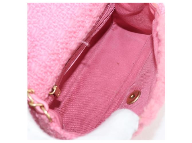 CHANEL Borsa a Spalla Matelassé Catena Lana Rosa Oro CC Auth 128240SM D'oro - vista 9