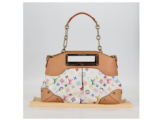LOUIS VUITTON Borsa a Mano Multicolore Judy MM 2Way Bianca M40255 Auth 130193SAV Bianco - vista 12