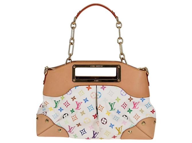LOUIS VUITTON Borsa a Mano Multicolore Judy MM 2Way Bianca M40255 Auth 130193SAV Bianco - vista 13