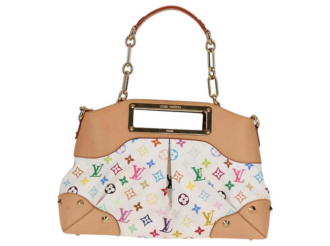LOUIS VUITTON Borsa a Mano Multicolore Judy MM 2Way Bianca M40255 Auth 130193SAV Bianco - vista 2