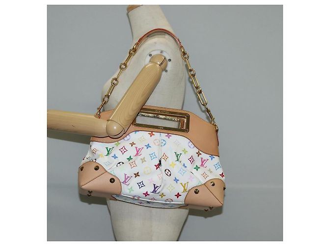 LOUIS VUITTON Borsa a Mano Multicolore Judy MM 2Way Bianca M40255 Auth 130193SAV Bianco - vista 21