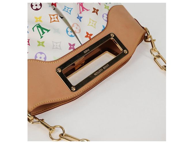 LOUIS VUITTON Borsa a Mano Multicolore Judy MM 2Way Bianca M40255 Auth 130193SAV Bianco - vista 6