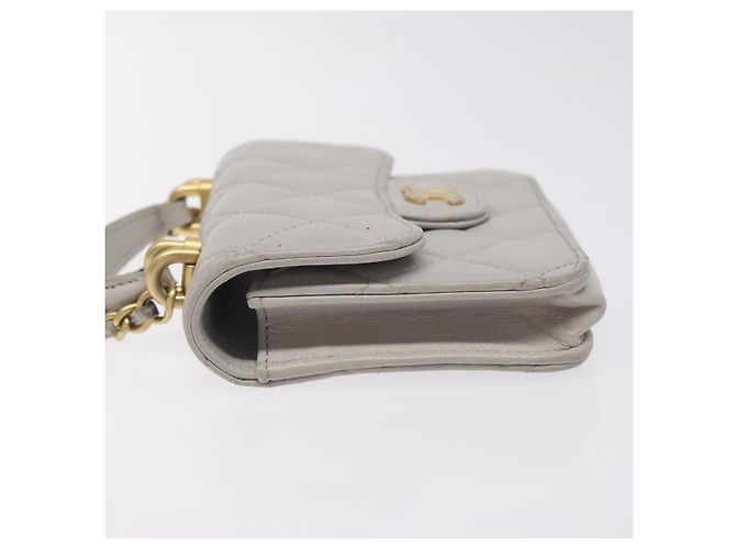 CHANEL Borsa a Spalla Matelassé con Catena in Pelle di Agnello Grigia Oro CC Auth 128807SAM Marrone D'oro - vista 4