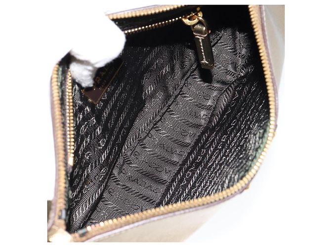 Saffiano Bolso de Hombro PRADA de cuero Safiano Oro Auth 149196V Dorado - vista 10