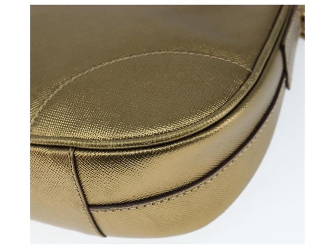Saffiano Bolso de Hombro PRADA de cuero Safiano Oro Auth 149196V Dorado - vista 15